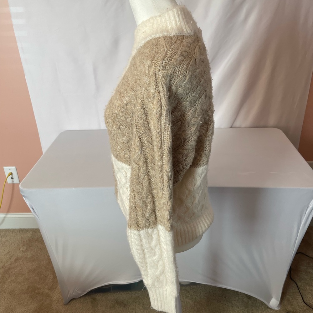 Abercrombie Cozy Patchwork Cable Knit Sweater - C… - image 2